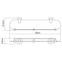 Товар: Стеклянная полка WasserKRAFT Isen K-4044 Хром - фото 4 Стеклянная полка WasserKRAFT Isen K-4044 Хром — фото 4, Полки для ванной и душа