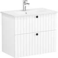 Тумба с раковиной Vitra Root Groove 80 69436 подвесная Белая матовая — фото 1, Тумбы с раковиной