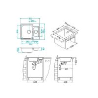 Кухонная мойка Alveus Line 50 NAT-90 615x500 1065676 Натуральная сталь — фото 4, Кухонные мойки