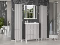 Шкаф пенал Brevita Victory 35 L VIC-05035-500L Серый шелк — фото 9, Мебель для ванной