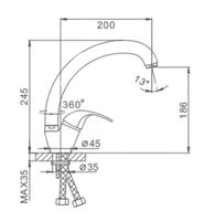 Товар: Смеситель для кухни Frap H15 F4115 Хром - фото 2 Смеситель для кухни Frap H15 F4115 Хром — фото 2, Смесители для кухни