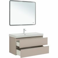 Товар: Тумба под раковину Aquanet Вега 100 329581 подвесная Бежевая - фото 19 Тумба под раковину Aquanet Вега 100 329581 подвесная Бежевая — фото 19, Мебель для ванной