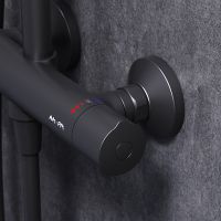 Комплект душевого уголка с душевой системой и аксессуарами AM.PM Gem S 100x80 WK93EQ профиль Черный матовый стекло прозрачное — фото 18, Прямоугольные душевые уголки