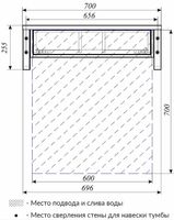 Тумба под раковину 1MarKa Grunge Loft 70П Ц0000015938 подвесная Бетон светлый — фото 8, Тумбы под раковину