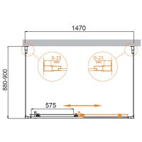 Душевой уголок Cezares Molveno 150x90 профиль Хром стекло рифленое арт-MOLVENO-AH-12-150/90-P-Cr — фото 3, Прямоугольные душевые уголки