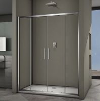 Душевая дверь Veconi Vianno VN-62 180 VN62-180-01-19C3 профиль Хром стекло прозрачное — фото 1, Раздвижные душевые двери