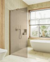 Душевая перегородка Maybah Glass MGD-679-3ш 1090x1950 в широком профиле Золото стекло бронзовое матовое — фото 2, Душевые перегородки