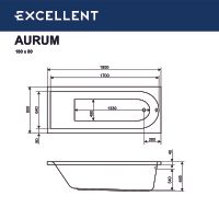 Товар: Акриловая ванна Excellent Aurum 180x80 WAEX.AUR18.HYDRO.CR с гидромассажем - фото 4 Акриловая ванна Excellent Aurum 180x80 WAEX.AUR18.HYDRO.CR с гидромассажем — фото 4, Ванны