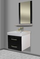 Тумба под раковину Bellezza Рокко 70 4635311670046 подвесная Черная Белая — фото 4, Мебель для ванной