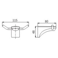 Двойной крючок CeramaLux Monelli Черный матовый арт-70001 — фото 2, Крючки для полотенец