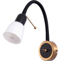 Настенный светильник Artelamp Lettura A7009AP-1BK Белый Черный — фото 1, Светильники