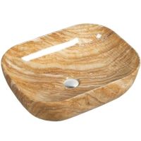 Раковина-чаша SantiLine 50 SL-7025 Коричневый мрамор — фото 1, Раковины накладные