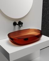 Раковина-чаша Abber Kristall 60 AT2805Opal Коричневая — фото 3, Раковины накладные