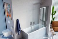 Товар: Шторка на ванну Excellent Liner 110 KAEX.2920.1100.LP Хром/Прозрачный - фото 5 Шторка на ванну Excellent Liner 110 KAEX.2920.1100.LP Хром/Прозрачный — фото 5, Неподвижные шторки для ванной