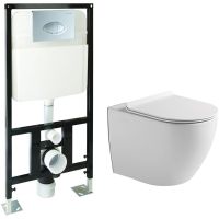 Комплект унитаза с инсталляцией SantiLine SL-5005+SL-01 с сиденьем Микролифт и клавишей смыва Хром — фото 3, Комплекты унитаз + инсталляция