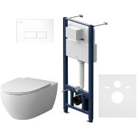 Комплект унитаза с инсталляцией AM.PM Awe FlashClean IS47001.111700 с сиденьем Микролифт и Белой клавишей смыва — фото 1, Комплекты унитаз + инсталляция