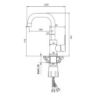 Смеситель для раковины WesnaArt Eko EKO05-250Black Черный матовый — фото 3, Смесители для раковины