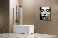 Шторка на ванну Vincea 114x140 VSB-12114CLGM профиль Вороненая сталь стекло прозрачное — фото 3, Неподвижные шторки для ванной