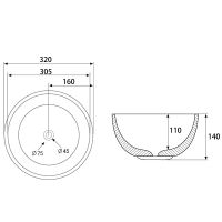 Раковина-чаша Abber Bequem 32 AC2106 Белая — фото 3, Раковины накладные