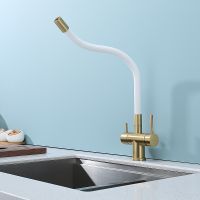 Смеситель для кухни Splenka S70.64.03 Золото матовое Белый — фото 27, Смесители для кухни