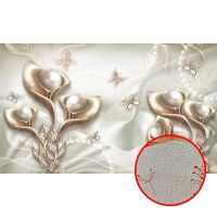 Фреска Ortograf 3D 6668 Фактура бархат золото FX-G Флизелин (3,16*1,9) Серебряный/Золото, Абстракция — фото 1, Фрески