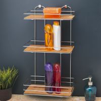 Полка корзина Tekno-tel BK077 Хром — фото 2, Полки для ванной и душа