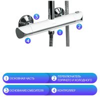 Душевая система Gappo G03-8 с термостатом Белая Хром арт-G2403-48 — фото 3, Душевые стойки