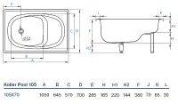 Товар: Стальная ванна Koller Pool 105x70E B05E2200E без антискользящего покрытия - фото 3 Стальная ванна Koller Pool 105x70E B05E2200E без антискользящего покрытия — фото 3, Ванны