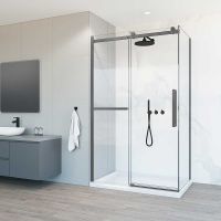 Товар: Душевой уголок Vincea Como Soft 130x100 VSR-1CS1013CLGM профиль Вороненая сталь стекло прозрачное - фото 2 Душевой уголок Vincea Como Soft 130x100 VSR-1CS1013CLGM профиль Вороненая сталь стекло прозрачное — фото 2, Душевые уголки