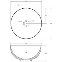 Раковина-чаша Abber Stein 40 AS2617 Белая матовая — фото 5, Раковины накладные