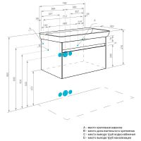 Тумба под раковину Aquaton Марти 80 1A283201MY010 подвесная Белая Дуб эндгрейн — фото 6, Мебель для ванной
