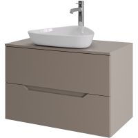 Тумба с раковиной Orange Line 80 Li-80TuLMDF+B07-500W подвесная Латте матовый — фото 1, Тумбы с раковиной