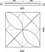 Гипсовая 3д панель Artpole Memfis M-0078 600x600 мм — фото 4, Гипсовые 3Д панели