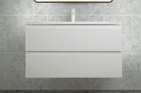 Тумба под раковину Art&Max AM-Bianchi-1000-2C-SO-BM подвесная Белый матовый — фото 3, Мебель для ванной