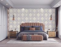 Обои Bernardo Bartalucci Carnazza Винил на флизелине (1,06*10) Серый, Дамаск арт-5058-2 — фото 5, Обои