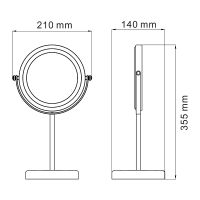 Косметическое зеркало WasserKRAFT K-1003 с увеличением Хром — фото 4, Косметические зеркала