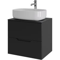 Тумба с раковиной Orange Line 60 Li-60TubMDF+B07-540W подвесная Черная матовая — фото 1, Тумбы с раковиной