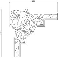 Угловой элемент Европласт 1.52.288 270x32x270 мм — фото 2, Молдинги