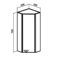 Товар: Подвесной шкаф Runo Кредо 30 00000000010 угловой Белый - фото 3 Подвесной шкаф Runo Кредо 30 00000000010 угловой Белый — фото 3, Мебель для ванной