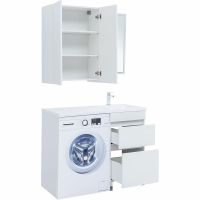 Тумба под раковину Aquanet Вега 110 329123 Белый глянец — фото 8, Мебель для ванной