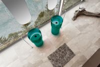 Раковина Abber Kristall 45 AT2701Aquamarin Бирюзовая — фото 4, Раковины напольные