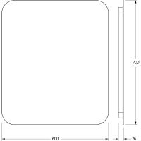 Зеркало Defesto Opti 60x70 DF 2806R с подсветкой 23W-4500К/ИК - выключатель/Нейтральный белый свет — фото 3, Мебель для ванной