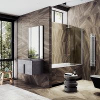 Товар: Шторка на ванну Maybah Glass MGV-602-5 400x1400 поворотная на монопетле Хром матовый стекло бронзовое матовое - фото 2 Шторка на ванну Maybah Glass MGV-602-5 400x1400 поворотная на монопетле Хром матовый стекло бронзовое матовое — фото 2, Неподвижные шторки для ванной