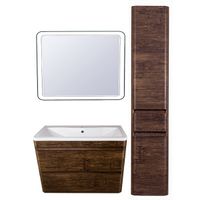 Тумба под раковину Style Line Атлантика Люкс Plus 90 СС-00002209 подвесная Старое дерево — фото 2, Мебель для ванной