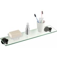 Стеклянная полка Remer Guest GS20NO Черная матовая — фото 2, Полки для ванной и душа