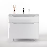 Тумба под раковину Style Line Марелла 90 Люкс Plus СС-00002417 Белый глянец антискрейтч — фото 1, Тумбы под раковину