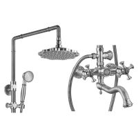 Товар: Душевая система ZorG Antic A 7002DS-SL Серебро - фото 2 Душевая система ZorG Antic A 7002DS-SL Серебро — фото 2, Душевые стойки