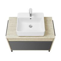 Тумба под раковину Aquaton Лофт Урбан 80 1A247601LQX60 подвесная Cерый графит Дуб орегон — фото 7, Мебель для ванной