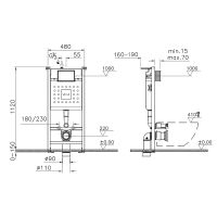 Комплект унитаза с инсталляцией Vitra Normus L-box 9773B003-7207 с сиденьем и Белой клавишей смыва — фото 7, Комплекты унитаз + инсталляция