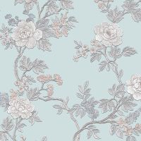 Обои Alessandro Allori Four Seasons 1601-4 Винил на флизелине (1,06*10) Голубой, Цветы — фото 1, Обои для стен